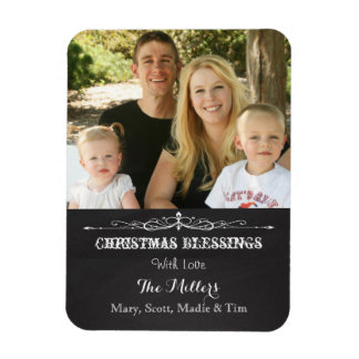 Rustic Chalkboard kerstzegelfoto Magneet