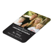 Rustic Chalkboard kerstzegelfoto Magneet (Linkerzijde)