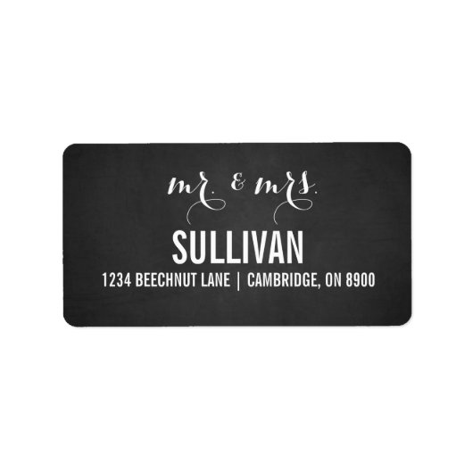 Rustic Chalkboard M. & Mme Étiquette de adresse de (Devant)