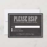 Rustic Chalkboard Mangez Boire et être marié RSVP<br><div class="desc">Carte RSVP de mariage rustique avec typographie rétro avec arrière - plan faux tableau. Des éléments correspondants et d'autres couleurs sont disponibles. Il fait partie d'une collection de mariages.</div>