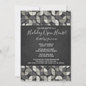 Rustic Chalkboard MCM Holiday Open House Kaart (Voorkant)