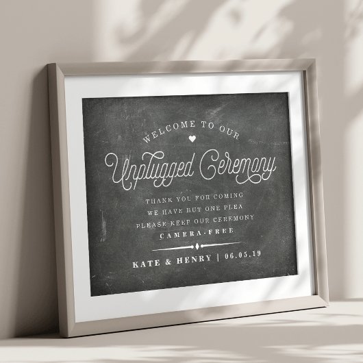 Rustic Chalkboard niet-aangesloten Ceremony Poster