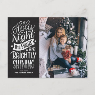Rustic Chalkboard O Holy Night Lyrics Christmas Feestdagenkaart