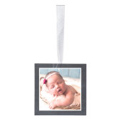 Rustic Chalkboard Photo Collage Snow Kubus Ornament (Rechts)