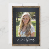 Rustic Chalkboard & String Lights Graduation Party Kaart (Achterkant)