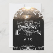 Rustic Chalkboard  Sunset Wedding Kaart (Achterkant)