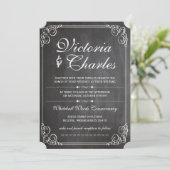 Rustic Chalkboard  Typografie Invite Kaart (Staand voorkant)