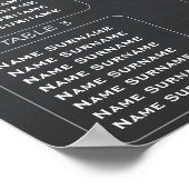 Rustic Chalkboard Wedding 32 Guest Seating Chart Poster (Hoek)