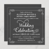 Rustic Chalkboard Wedding Celebration Invites Kaart (Voorkant / Achterkant)