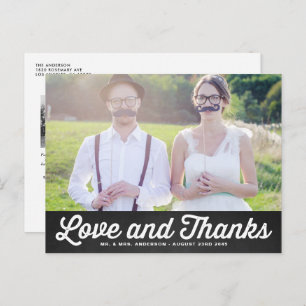 RUSTIC CHALKBOARD WEDDING FOTO DANK U BRIEFKAART