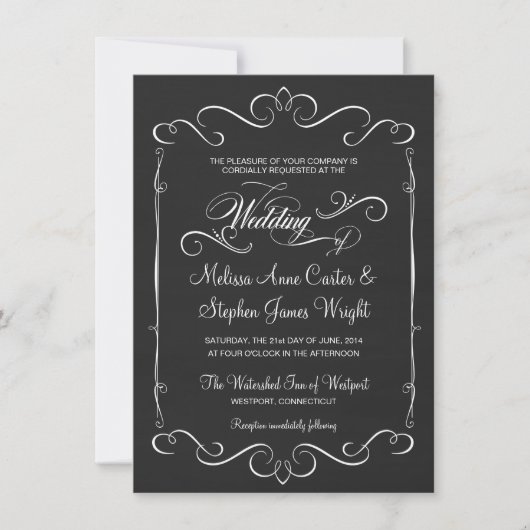 Rustic Chalkboard Wedding Invitations Kaart (Voorkant)