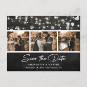 Rustic Chalkboard Wedding Photo Save the Date Aankondigingskaart (Voorkant)