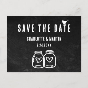 Rustic Chalkboard Wedding Save the Date Briefkaart