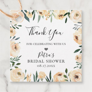 Rustic Champagne Floral Lijst Hartelijk dank Bedankjes Labels