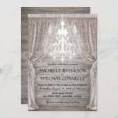 Rustic Chandelier Barn Drapery Wedding Kaart (Voorkant / Achterkant)