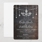 Rustic Chandelier County Huwelijksuitnodigingen Kaart (Voorkant / Achterkant)