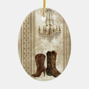 Rustic Chandelier cowboy Western land Keramisch Ornament
