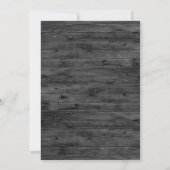 Rustic Charcoal Bois Bourgogne Mariage Invitation (Dos)