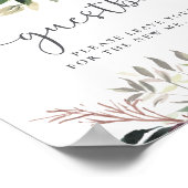 Rustic Charm Burgundy Blush Pink Floral Wedding Poster (Hoek)