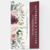 Rustic Charm Burgundy Blush Pink Floral Wedding Spandoek (Verticaal)