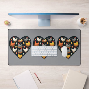 Rustic Charm Cottagecore Boerderij Chicken Pattern Bureaumat