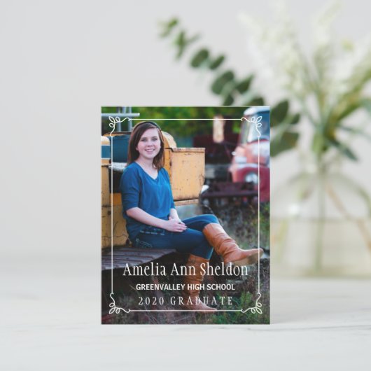 Rustic Charm Graduation Open House Invitation (Debout devant)