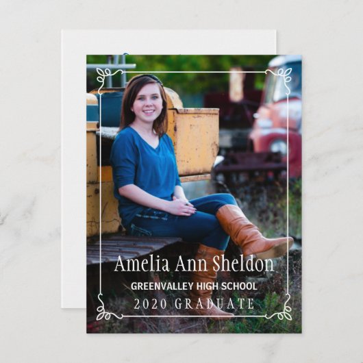 Rustic Charm Graduation Open House Invitation (Devant / Derrière)