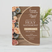 Rustic Charm Holy Matrimony Wedding Invitation (Debout devant)