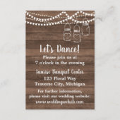 Rustic Charm Mason Jar String Lights Reception Informatiekaartje (Voorkant)