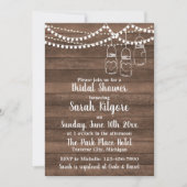 Rustic Charm Mason Jar String Lights Vrijgezellenf Kaart (Voorkant)