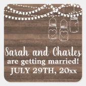 Rustic Charm Mason Jar String of Lights Stickers (Voorkant)