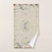 Rustic Charm Tree Peony Monogram Bad Handdoek (Handdoek)
