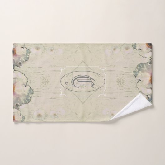 Rustic Charm Tree Peony Monogram Bad Handdoek (Handdoek)