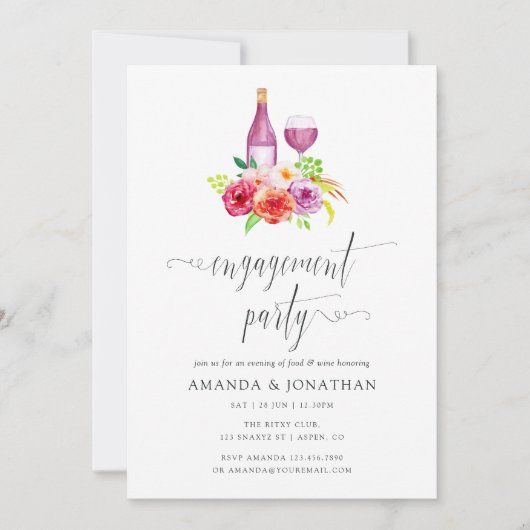 Rustic Charm Wine Tasting Engagement Party Kaart (Voorkant)