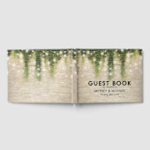 Rustic Chateau Stone Church String Lights Wedding Gastenboek (Volledig)