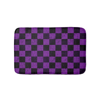 Rustic Checks, Purple and Black Badmat