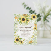 Rustic Cheerful Sunflower Moving Announding Aankondigingskaart (Staand voorkant)