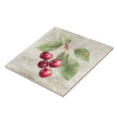 Rustic Cherries Watercolor Fruit Tegeltje (Zijkant)