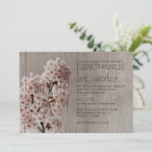 Rustic Cherry Blossom Wedding Invitations Kaart (Staand voorkant)