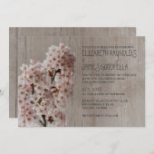 Rustic Cherry Blossom Wedding Invitations Kaart (Voorkant / Achterkant)