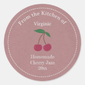 Rustic Cherry Jam Label Sticker (Voorkant)