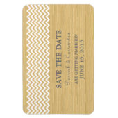 Rustic Chevron Save the Date Magnet, Ivory Magneet (Verticaal)