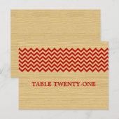 Rustic Chevron Table Number Briefkaart (Voorkant / Achterkant)