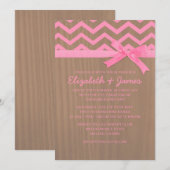 Rustic Chevron Zigzag Wedding Invitations Kaart (Voorkant / Achterkant)