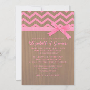 Rustic Chevron Zigzag Wedding Invitations Kaart