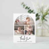 Rustic Chic Baby Shower Bedank Foto Briefkaart (Staand voorkant)