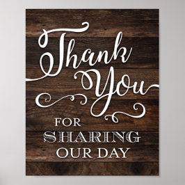 Rustic Chic BEDANK U VOOR HET DELEN VAN ONZE DAG-A Poster