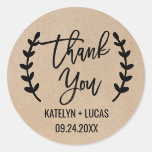 Rustic Chic Bedankt voor je huwelijk met Stickers