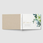 Rustic Chic Blue Green Floral Leafy Wedding Gastenboek (Volledig)