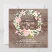 Rustic Chic Blush Pink Floral First Community Kaart (Voorkant)